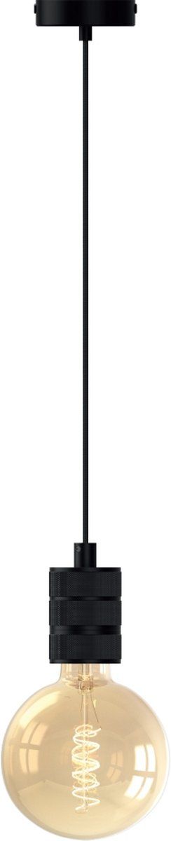 Calex Retro Pendel - Industrieel Hanglamp - E27 Fitting - Zwart - In hoogte verstelbaar