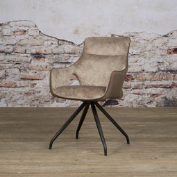 SIDD Nola swivel armchair - Brown velvet 8196-9 / fabric 7501-3