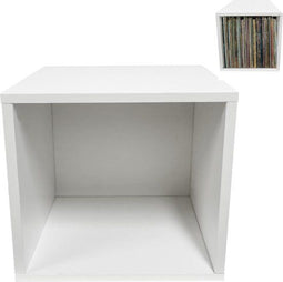 LP vinyl opbergkast kubus - platenrek - geschikt voor 75 LP's - wit
