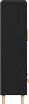 vidaXL - Highboard - in - Zwart - Eiken, - 70x31x115 - cm, - Gemaakt - van - Bewerkt - Hout