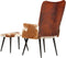 vidaXL Fauteuil met voetensteun echt leer bruin