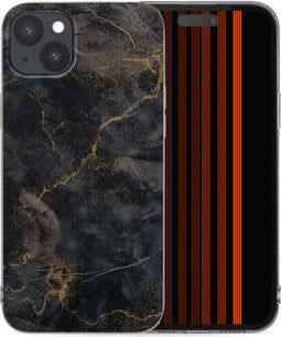 iMoshion Hoesje Geschikt voor iPhone 15 Plus Hoesje Siliconen - iMoshion Design hoesje - Zwart / Black Marble Transparent