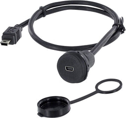 Encitech 1310-1021-01 - Mini-USB 2.0 Chassisbus - IP67 - Zwart