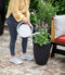 Capi Europe - Vaas elegant laag Groove NL - 34x46 - Antraciet - Opening Ø27 - Bloempot voor binnen en buiten - Levenslang garantie - Breukbestendig - 100% Recyclebaar - CO2 Neutraal geproduceerd - KGVZ782