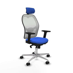 Piqueras y Crespo 2D086N2 - Bureaustoel - Verstelbare hoofdsteun - Blauw