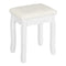 Woltu Make-up Krukje Barok - Fluweel Bekleed Houten Krukje Wit - 37 x 28 x 44,5 cm