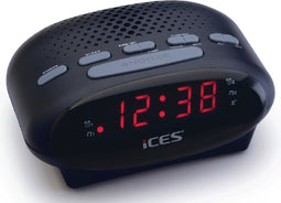 Ices ICR-210 - FM Wekkerradio - Dubbele alarmfunctie - Zwart