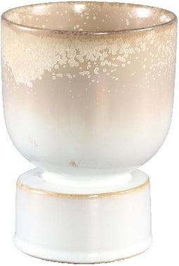 PTMD Rune Ronde Bloempot - H16 x Ø12 cm - Keramiek - Wit