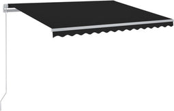 vidaXL - Luifel - handmatig - uittrekbaar - met - LED - 300x250 - cm - antracietkleur