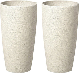 ABDERA - Bloempot set van 2 - Lichtbeige - Klein - Stenenmix