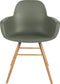 Zuiver Albert Kuip Eetkamerstoelen met armleuning Groen - Set van 2