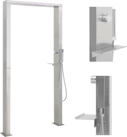 LuxeLivin' - Buitendouche met dubbele jets roestvrij staal