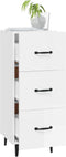 vidaXL - Dressoir - 34,5x34x90 - cm - bewerkt - hout - hoogglans - wit