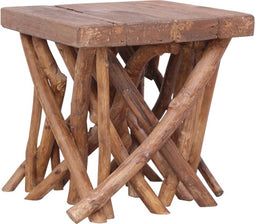 vidaXL - Salontafel - takken - 40x40x40 - cm - gemengd - gerecycled - hout