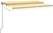 vidaXL - Luifel - automatisch - uittrekbaar - 450x300 - cm - geel - en - wit
