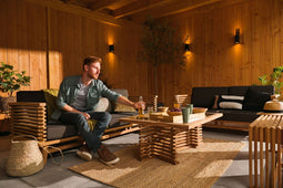 Tuindeco - Riverside teak 2-zits bank incl. kussens Tuindeco