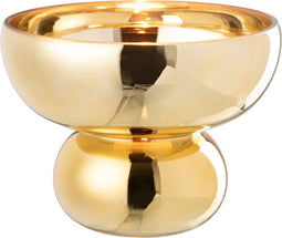 J-Line windlicht op voet afgerond - glas - goud