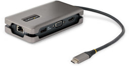 Startech DKT31CVHPD3 - USB-C Multiport Adapter - 4K 60Hz HDMI/VGA 3-Port USB Hub 100W Power Delivery - Grijs
