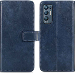 iMoshion Hoesje Geschikt voor Oppo Find X3 Neo Hoesje Met Pasjeshouder - iMoshion Luxe Bookcase - Donkerblauw