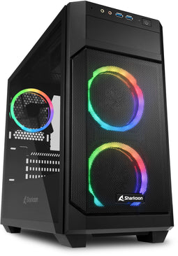 Sharkoon V1000 RGB - Gaming PC - Micro-Tower - Multicolour - Zwart