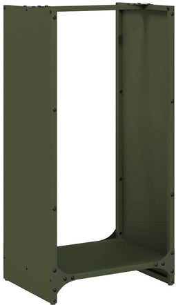 vidaXL - Brandhoutrek - 40x30x80 - cm - koudgewalst - staal - olijfgroen