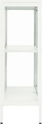 vidaXL - Dressoir - 75x35x105 - cm - staal - en - glas - wit