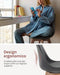 Woltu BH29gr-2 - Eetkamerstoelen Set van 2 - Ergonomisch Design - Massief Hout en Kunstleer - Grijs (2 stuks)