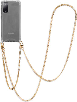 iMoshion Hoesje Geschikt voor Samsung Galaxy S20 FE Hoesje Met Koord - iMoshion Backcover met koord + armband - Ketting - goud