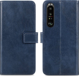 iMoshion Hoesje Geschikt voor Sony Xperia 1 III Hoesje Met Pasjeshouder - iMoshion Luxe Bookcase - Donkerblauw