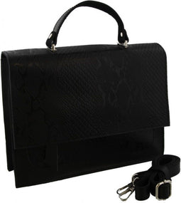 Mh Bijoux Schoudertas Dames 28 X 21 X 5 Cm Leer Zwart 2-delig