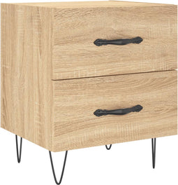 vidaXL - Nachtkastje - 40x35x47,5 - cm - bewerkt - hout - sonoma - eikenkleurig
