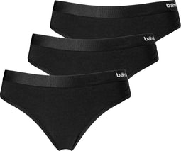Apollo Dames String - Bamboe 3-pack - Vochtregulerend - Zwart (3-pack)