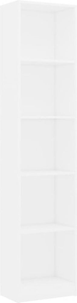 vidaXL - Boekenkast - met - 5 - schappen - 40x24x175 - cm - bewerkt - hout - wit