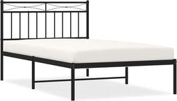 vidaXL - Bedframe - met - hoofdbord - metaal - zwart - 100x200 - cm