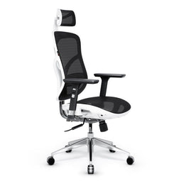 Diablo V-Basic - Ergonomische Bureaustoel - 135° Verstelbare Rugleuning - Wit/Zwart