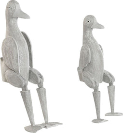 Decoratieve figuren Home ESPRIT Grijs Eend 16 x 14 x 42 cm (2 Onderdelen)