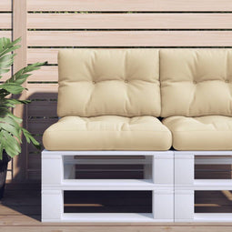vidaXL - Palletkussen - 50x40x12 - cm - stof - beige