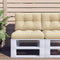 vidaXL - Palletkussen - 50x40x12 - cm - stof - beige