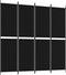 vidaXL - Kamerscherm - met - 4 - panelen - 200x200 - cm - stof - zwart