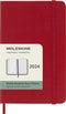 Moleskine 12 Maanden Agenda - 2024 - Wekelijks - Pocket - Harde Kaft - Rood