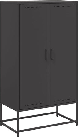 vidaXL - Hoge - kast - 68,5x38,5x123,5 - cm - staal - zwart