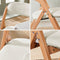 SoBuy FST92-W - Houten Klapstoel - Gestoffeerd Zitkussen - Natuur/Wit 47.5x77x59 cm