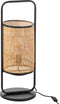 J-Line tafellamp Elton - metaal/rotin - zwart/naturel - small
