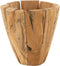 J-Line bloempot Jack Teak - hout - naturel - medium - Ø 35 cm
