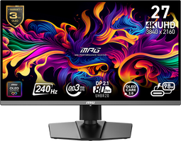 MSI MPG 272URX - Gamingmonitor 27" QD-OLED 240Hz 4K - Zwart