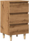 vidaXL - Nachtkastje - 40x35x69 - cm - bewerkt - hout - artisanaal - eikenkleur