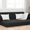 vidaXL - Vloersofa - Bed - 2-in-1 - Zwart - 213x144x60 - cm - Velours