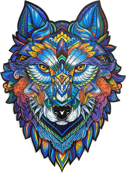 UNIDRAGON Houten Puzzel Voor Volwassenen Dier - Majestueuze Wolf - 99 stukjes - Small 17x24 cm