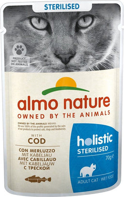 Almo nature Kat Gesteriliseerd Met Kabeljauw - 30 x 70g