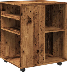 vidaXL - Rolkast - 60x53x72 - cm - bewerkt - hout - oud - houtkleurig